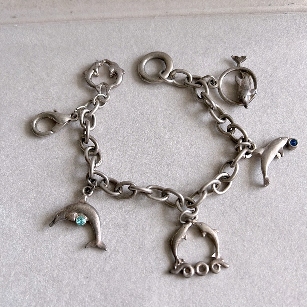 FREE w/ PURCHASE Dolphin Charm Bracelet Coastal Beach Nautical Jewelry